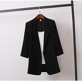 Áo blazer- Áo vest nữ công sở, chất liệu đũi, dáng suông basic CS05