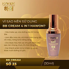 Kem Nền Che Khuyết Điểm Lâu Trôi Che Phủ Cao Cao Cấp BB Cream 23 HAWON