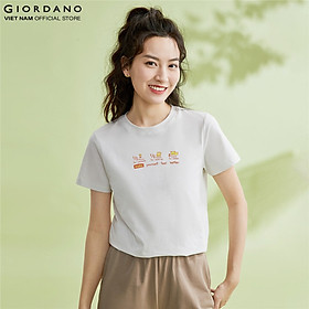 Áo Thun Nữ Ngắn Tay In Hình Printed Tee Giordano 05393211