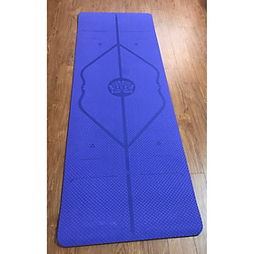 Thảm tập Yoga TPE 8mm có Định tuyến, chống trơn tốt  Màu tím nhạt  (Tặng túi đựng thảm, dây buộc)
