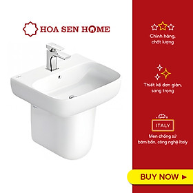 Mua Bộ lavabo treo tường chân ngắn Viglacera V23 men sứ men Nano Titan sáng bóng  công nghệ Italy chống bám bẩn đến 89% - Hoa Sen Home - Hàng chính hãng