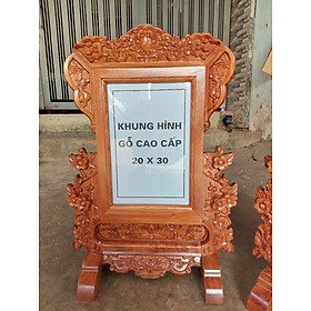 Khung ảnh thờ gỗ hương cao cấp khung hình thờ chạm khắc hoa mai nhiều size