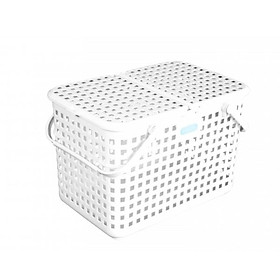 Giỏ đựng đồ đi sinh bằng nhựa cao cấp quai giữa có nắp đậy NACHI INOCHI Nhật Bản - Nhiều Màu - ( D x R x C ) tương ứng ( 463 x 320 x 311 ) mm