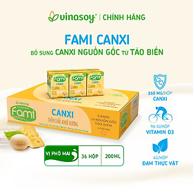 Thùng Sữa đậu nành Fami Canxi vị Phô Mai ( 200ml x 36 Hộp )