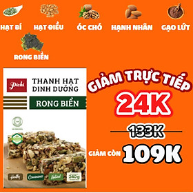 [1 Hộp 18 thanh] Thanh Bánh Hạt Gạo Lức Vị Rong Biển Chính Hãng Pichi 360gr