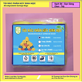 Mua 3 cuộn (1 Kí) túi đựng rác đen  bao rác tự phân hủy sinh học  Đủ Màu  Đủ Size / 30Rolls ( 10 Kí) of Biodegradable Bin Liner (Garbage Bags) Full Size - Full Color