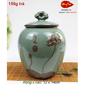 Mua Hũ đựng trà sứ sen HTS50