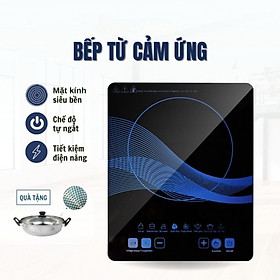 Bếp từ đơn cảm ứng TẶNG KÈM NỒI có chức năng hẹn giờ, cài đặt thời gian nấu, truyền nhiệt tốt, tiết kiệm điện - Hàng Chính Hãng