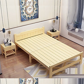 Giường ngủ gỗ thông xếp gọn ngang 1m5 dài 2m