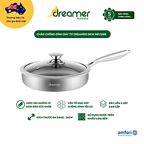Chảo chống dính đáy từ vân tổ ong 26cm- Dreamer DKW-NFL126B