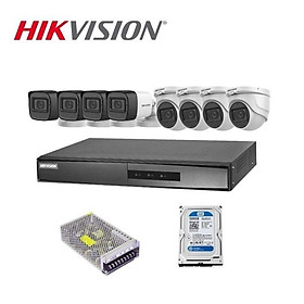 Mua Trọn bộ 8 camera Analog bán cầu và thân trụ Hikvision Tíc hợp micro. Đầu ghi 8 kênh DS-7208HGHI-K1  Full HD - Hàng Chính Hãng