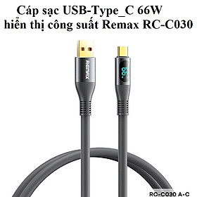 Mua Cáp sạc nhanh 66W USB to C hiển thị công suất Remax RC-C030 (1.2m) _ Hàng chính hãng