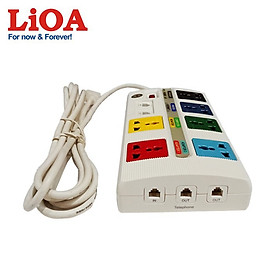 Mua Ổ cắm điện đa năng chính hãng LIOA ( 6 ổ +1 công tắc) dây 3m 6 OFFICE-3W màu trằng