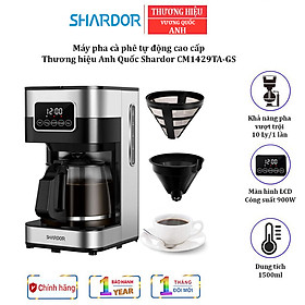 Máy pha cà phê tự động cao cấp Shardor CM1429TA-GS - Công suất: 900W - Dung tích: 1500ml - HÀNG NHẬP KHẨU