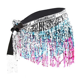 Sequins Indian Belly Dance Hip Skirt Waist Belt Hip Scarf Wrap Dancewear