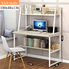Mua Bàn làm việc kèm giá sách nhiều tầng thiết kế hiện đại  bàn học mặt gỗ MDF lắp ráp dễ dàng tiện dụng