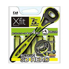 Dao Cạo Râu 5 Lưỡi Kai Xfit (1 Thân + 4 Lưỡi)