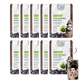 Mặt nạ lô hội dưỡng ẩm và làm mịn da Welcos Hàn Quốc 10x20ml - Bộ 10 miếng - kèm móc khóa