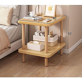 Mua Bàn trà sofa căn hộ nhỏ - Kệ decor 2 tầng chân gỗ tự nhiên hiện đại
