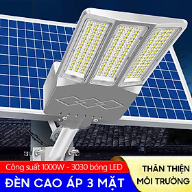 Đèn năng lượng mặt trời 1000w-cao áp 3 mặt góc chiếu sáng lên đến 380 độ