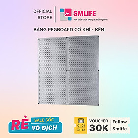 Bộ 2 Bảng treo dụng cụ Pegboard kim loại 80×40cm - Chất liệu kẽm không sơn tĩnh điện - Giúp lưu trữ dụng cụ trực quan, dễ tìm kiếm