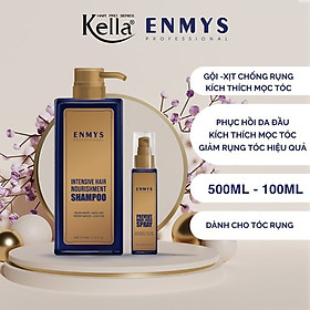 Combo dầu gội và xịt ngăn ngừa rụng tóc, kích thích mọc tóc Enmys (Chai 500ml/100ml)