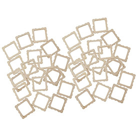 100pcs Unfinished Wood Frame Shapes Craft Supplies Embellishments Cutout DIY