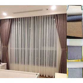 Mua Rèm cửa vải LUCYA18-16 có thanh treo hợp kim nhôm màu gỗ đầu đài hoa - cao cố định 2m8