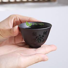 Mua Bộ ấm trà tử sa du lịch 1 ấm 4 chén 1 hũ 1 khăn Bộ ấm trà hắc sa chuyên dùng xách tay du lịch dã ngoại