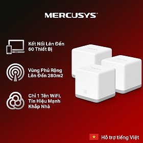 Bộ Phát Wifi Mesh Mercusys Halo S3 (3-pack) Tốc Độ 300Mbps - Hàng Chính Hãng