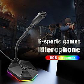 Computer Usb Microphone Rgb Luminous Flexible Microphone Chat Video Conference Microphone