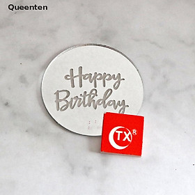 Mua Queenten Happy Birthday Cupcake Topper Acrylic Rose Gold Circle Cake Topper New QT