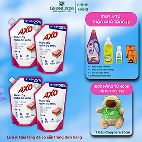Combo Túi Nước tẩy quần áo màu đánh bay vết bẩn AXO 1200ml không mùi khó chịu