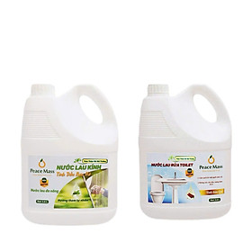 Combo Sản Phẩm Peace Mass Nước Cọ Toilet 3.6 lít + Nước Lau Kính 3.6 lít