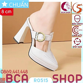 Giày cao gót nữ hở mũi 8p RO515 ROSATA tại BCASHOP đế đúp mang êm chân và tôn dáng cực kì - màu trắng