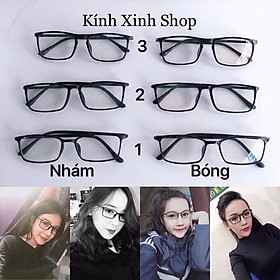 Kính gọng Mắt vuông nhựa dẻo chống ánh sáng xanh chống lóa uv (Nhiều size)