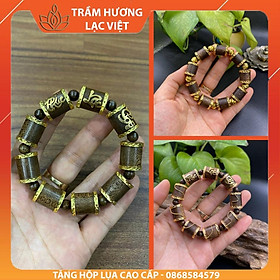 Vòng Tay Trầm Hương cho Nam Đốt Trúc Bọc Vàng Đa Dạng Mẫu Mã - Mạnh Mẽ Sang Trọng - Trầm Tốc Tự Nhiên Lạc Việt