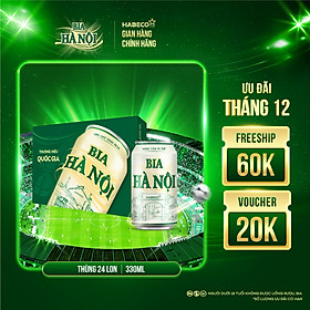 Bia Hà Nội Nhãn Xanh - Thùng 24 lon 330ml 