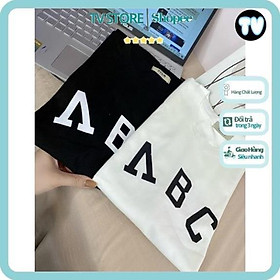Áo Phông Nữ TVSTORE Áo thun ngắn tay in chữ ABC Cotton Mát Hút Mồ Hôi Form Rộng Unisex