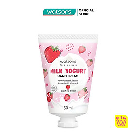 Kem Dưỡng Tay Watsons Milk Yogurt Hương Dâu Hand Cream Strawberry Extract 60ml