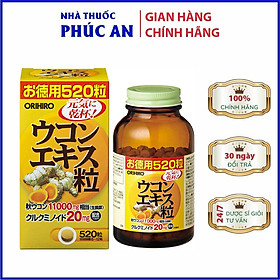 Viên uống tinh bột nghệ mùa thu Orihiro 520 viên hỗ trợ bảo vệ gan, hệ tiêu hoá, dạ dày
