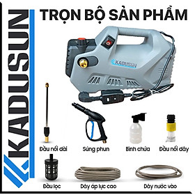Mua Máy rửa xe KADUSUN| Lõi đồng 100%| Chế độ thông minh Auto Stop| Máy xịt rửa gia đình | Có át chống giật | Chỉnh áp lực | Chính hãng