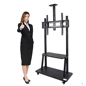 Khung kệ treo màn hình tivi, bảng tương tác di động Apollo 1800 kích thước 60 ”– 100“ tải trọng 150kg - Hàng nhập khẩu
