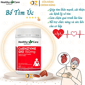 Bổ tim Úc Healthy Care CoEnzyme Q10 150mg giúp duy trì sức khỏe tim mạch, nâng cao sức khỏe chung - OZ Slim Store