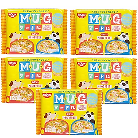 Combo 5 gói Mì ăn dặm cho trẻ trên 1 tuổi Nissin MUG Cup Noodle 96g (4 gói nhỏ bên trong, 2 hương vị) - Nhập khẩu Nhật Bản