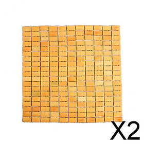 2xSummer Cool Mat Bamboo Mahjong Mat Chair Cushion Mat 41.5x43.5cm