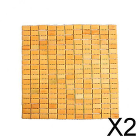 2xSummer Cool Mat Bamboo Mahjong Mat Chair Cushion Car Seat Mat 41.5x43.5cm