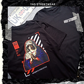 Áo thun tay lỡ form rộng YAS STREETWEAR phông unisex nam nữ, áo thun cotton100% phong cách streetstyle HÌNH IN KO TRÓC