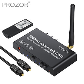 Bộ chuyển đổi DAC PROZOR Bộ thu tương thích Bluetooth tích hợp Bộ giải mã DAC 192kHz với điều khiển từ xa IR Toslink đồng trục kỹ thuật số sang L/R RCA Màu sắc: PST173c