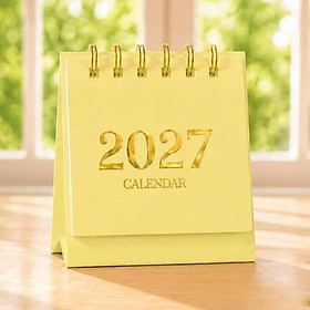 Lịch Để Bàn Mini - Size XS - 6.5 x 7 cm - Linh Lan 2027-LL - Màu Vàng